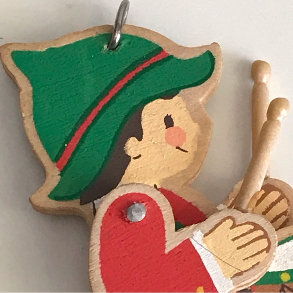 HALLMARK - Drummer Boy Movable Wooden Keepsake Christmas Ornament  - VTG 1980's - Picture 6 of 12
